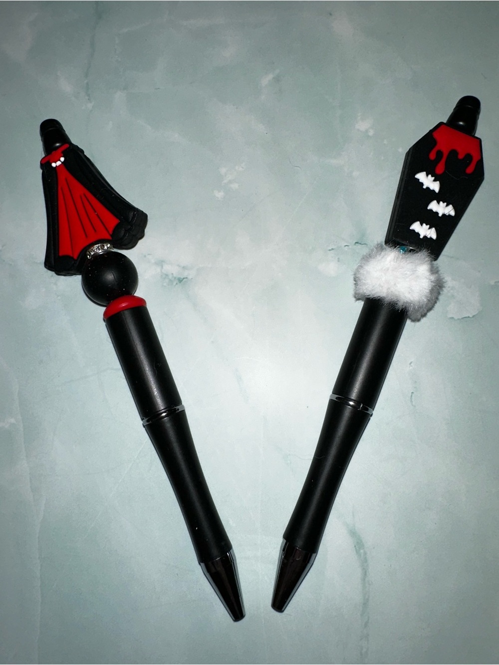Halloween Vampire Coffin Pen Set — Black and Red Decorative Pens - Picture 1 of 4